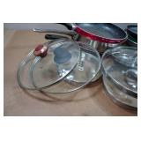 Assorted Pots, Pans, Lids, and Utensils
