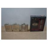 3 Flasks & 3-Piece Gift Set