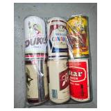 6 vintage beer cans