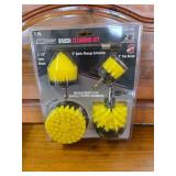NEW 4 pc 1/4 hex tread car detail brush set