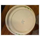 2 vintage wine bottles and pie plate