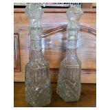 2 vintage wine bottles and pie plate