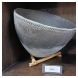 Lynn Emery Roku Fired Bowl  not glazed, colors are from firing process. Over 8 inches Wide.