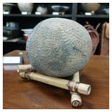 Lynn Emery Roku Fired small bowl with ornate texture pattern  Over 4.5 inches Wide and 4 inches tall.