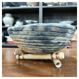 Lynn Emery Roku Fired Pottery  coil fabrication - 7 inches Wide by 3 inches tall.