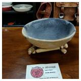 Lynn Emery Roku Fired Pottery  coil fabrication - 7 inches Wide by 3 inches tall.