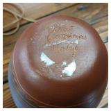 Ornate Pottery Vase handmade by Ernest Watchman  multi tone firing  2 inch brim and 6 inches tall.