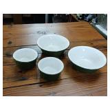 Set of Hall Brand sauce cups and bowls  from 3 to 5 inch diameter  four piece set