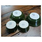 Set of Hall Brand sauce cups and bowls  from 3 to 5 inch diameter  four piece set