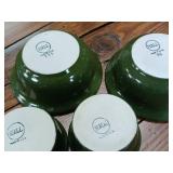 Set of Hall Brand sauce cups and bowls  from 3 to 5 inch diameter  four piece set