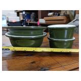 Set of Hall Brand sauce cups and bowls  from 3 to 5 inch diameter  four piece set