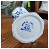 Delft Blue Milk Maid Figurine  Vase and Working Bell  up to 5 inches tall