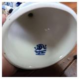 Delft Blue Milk Maid Figurine  Vase and Working Bell  up to 5 inches tall