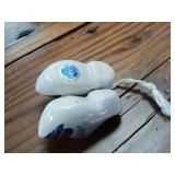 Delft Blue  Made in Holland -  Butter Dish and finger clogs with vintage ashtray  Volendam -