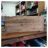 Cartouches 7.9mm  Vintage Wooden Ammo Box  900  leather hinges, rope handles  Heavy Duty  9.5 x 8 inches