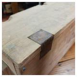 Cartouches 7.9mm  Vintage Wooden Ammo Box  900  leather hinges, rope handles  Heavy Duty  9.5 x 8 inches