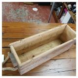 Cartouches 7.9mm  Vintage Wooden Ammo Box  900  leather hinges, rope handles  Heavy Duty  9.5 x 8 inches
