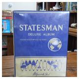 Harris and Co (USA) Statesman Deluxe Stamp Collectors Album  partially full of stamps, many unused and many postmarked