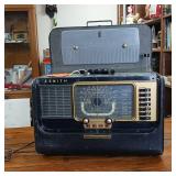 Zenith Vintage Working Radio with 2 Extra Tubes and Case  Corded  Trans Oceanic  17 inches wide by 11 inches