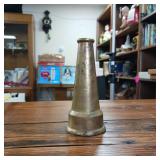Authentic Solid Brass Firehose Nozzle  7 inches long .5 inch opening  about 2.5 inch threading