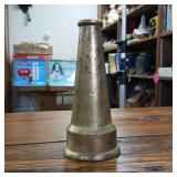 Authentic Solid Brass Firehose Nozzle  7 inches long .5 inch opening  about 2.5 inch threading