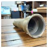 Authentic Solid Brass Firehose Nozzle  7 inches long .5 inch opening  about 2.5 inch threading
