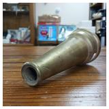 Authentic Solid Brass Firehose Nozzle  7 inches long .5 inch opening  about 2.5 inch threading
