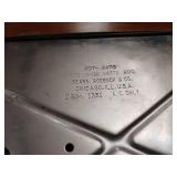 Vintage Sears and Roebuck Electric Stainless Steel Waffle Iron  Wooden handles  heat control  about 15 inches by 9