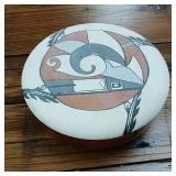 Things to Treasure Glazed Hand Painted Porcelain Southwest Motif  dish with cover  9 inches in diameter