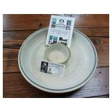 !New! Hand Made Pottery - Dakota Stoneware nice dip and chip platter  wheelthrown. Glazed  11 inches diameter  Dave Huebner