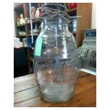 Large 16 inch tall  3 Gal Cow Embossed Authentic Vintage Glass Gem Dandy Butter Churn  Works!