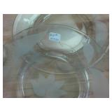 2 Brandy snifters and 2 etched serving plates