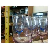 10 Piece Vintage Lot of Colorful Wine Glasses  Purple and Rose
