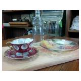 Lot of collectible Vintageware  cup and saucer very old with fine details and oyster finish Royal Sealy China Japan