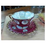 Lot of collectible Vintageware  cup and saucer very old with fine details and oyster finish Royal Sealy China Japan