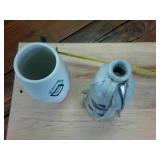 Hand crafted pottery double candle holder and ceramic vase (8 inches)