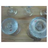 Made in Finland Glass Candle holders plus 3 nice fluted wine glasses (8.5 inches tall)