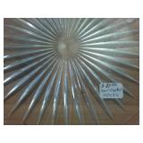 Vintage Lead Crystal plate (8 inches) and etched glass lidded sugar bowl (3.5 inches)