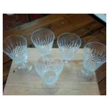 Vintage Purple Tinted Cut Crystal Wine Glass Set  Clear Chime fantastic toasting tones! Very nice!