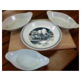 Hall Crafted Fine Porcelain  Oven to Plate  plus Watkins 1982 Collector Plate