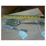 Ugo Bellini Italian Serving fork and twisted handle butter knife silve plate by Holmes and Edwards