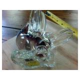 Heavy Glass Crystal Bird Paper Weight  Vintage
