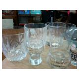 Nice collection of glass  ashtray -shotglass  blue vase