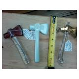 Lot of 3 souvenir glass hatchets  Osakis MN  Belingham MN  Salt Lake City