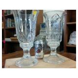 Massive thick crystal candle holders 1 foot tall!