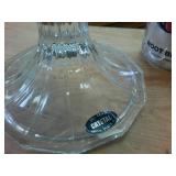 Massive thick crystal candle holders 1 foot tall!