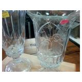 Massive thick crystal candle holders 1 foot tall!