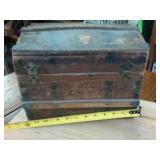 Vintage wooden miniature Steamer Trunk