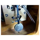 Stylish 31 Day Mantle Top Windup Clock with Key  20 inch diameter 9.5 inches tall