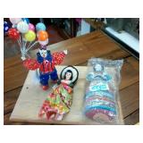 Tridoll Lot  Paper mache clown  pin cushion in original packaging  Eye closing woman